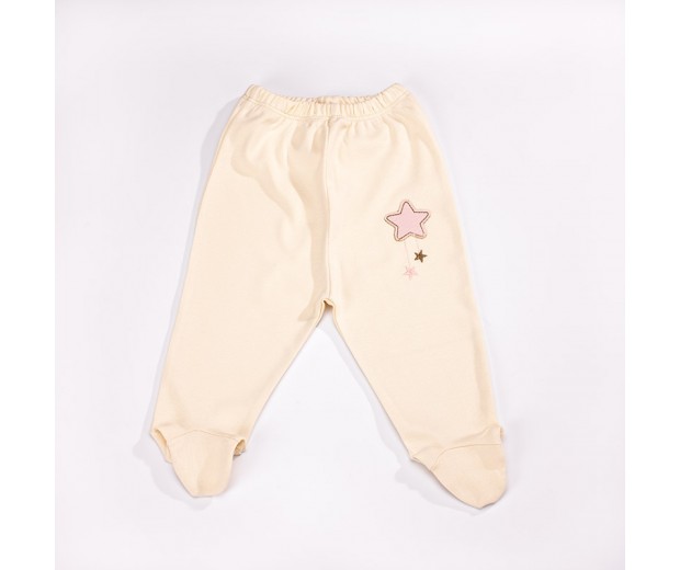 Spodenki z gwiazdką z zakrytymi stópkami z bawełny organicznej 