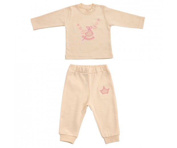 Zestaw dwuczęściowy dla małej księżniczki spodenki i bluzeczka z bawełny organicznej
